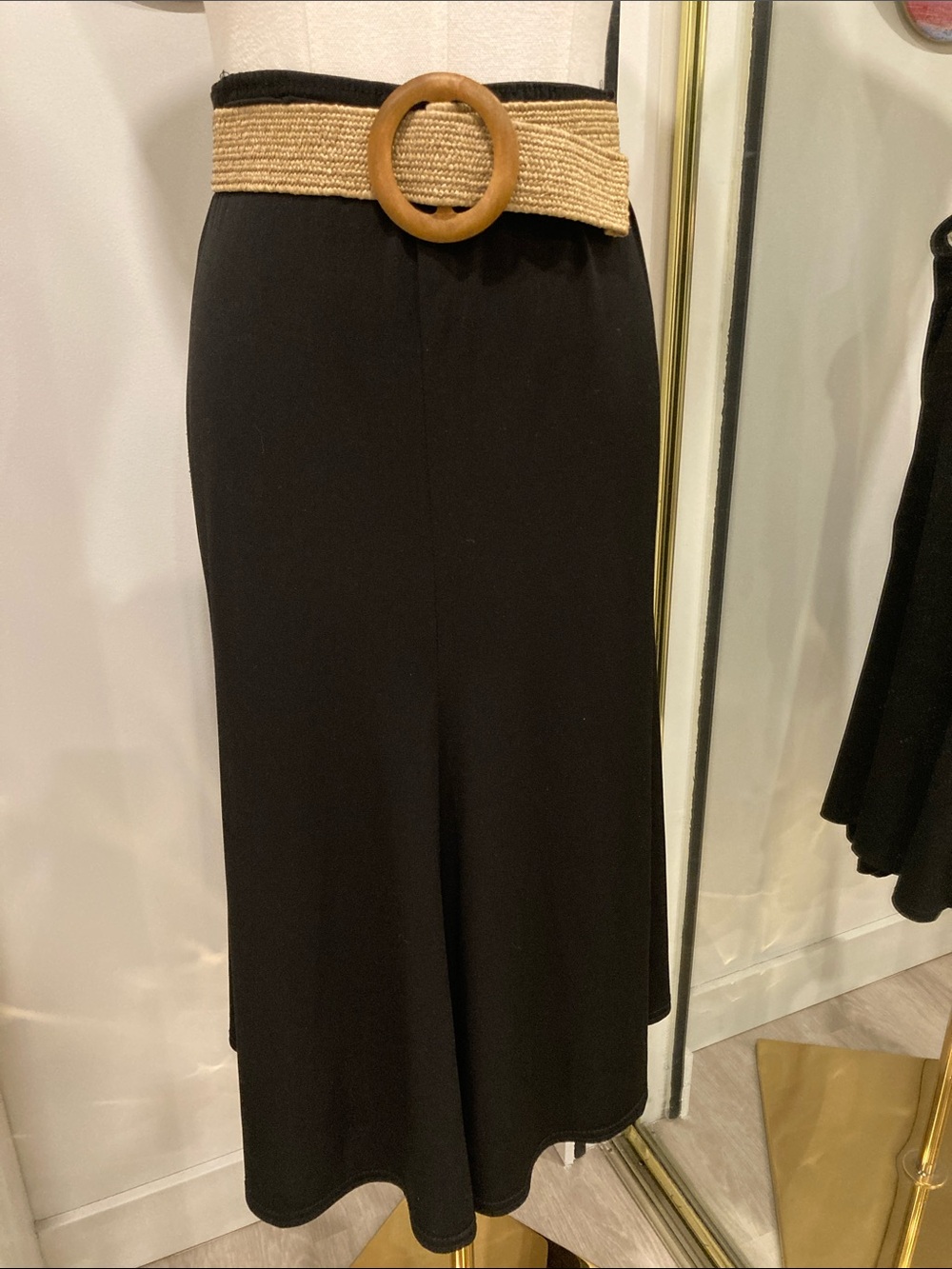 Black Classic Timeless Elegant Midi Skirt